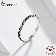 Sterling Silver Vintage Pattern Band Ring 2mm for Women #3