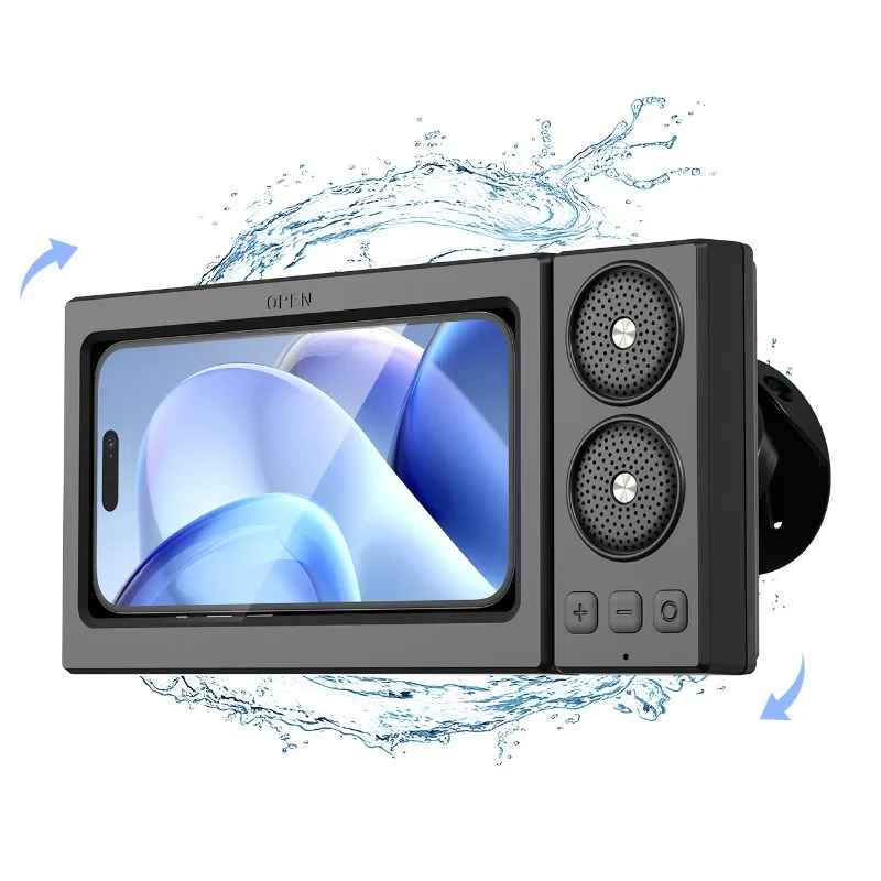 Bathroom waterproof touch mobile phone box fixing bracket, bath chasing drama Bluetooth small speaker