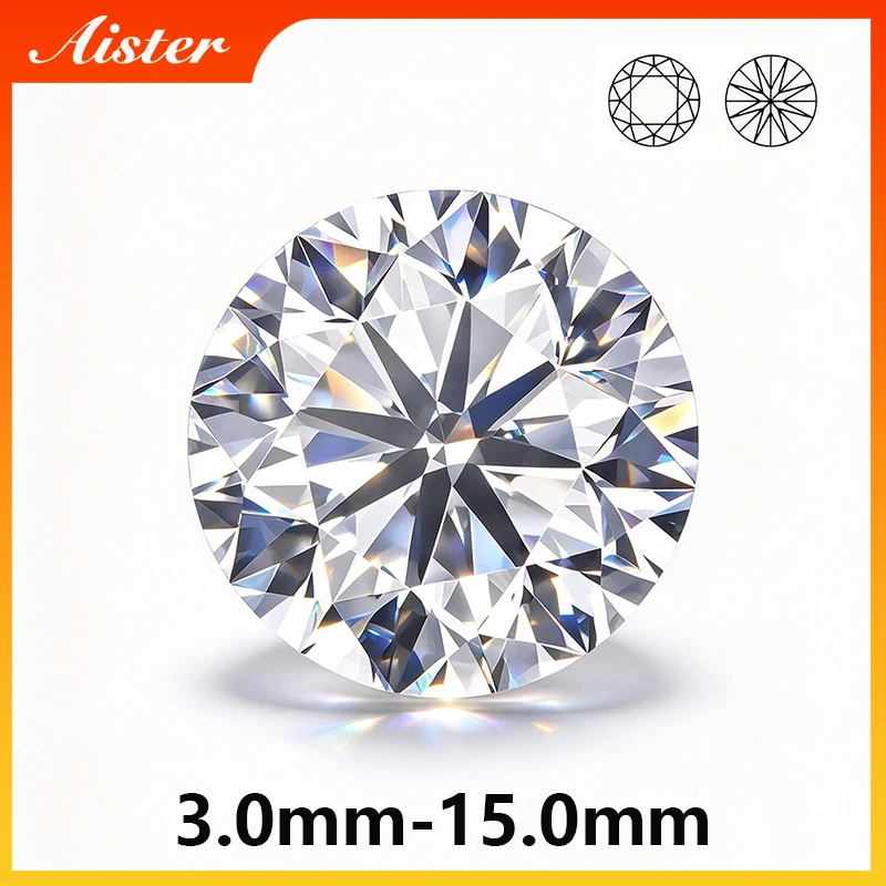 Wholesale D Color Moissanite Loose Stones 0.1-12.0ct VVS1 Certified Moissanite Lab Diamonds Pass Tester with GRA Certificate