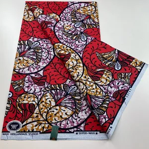 Super Tissu Ankara Good Real Prints African Wax Fabric Soft Pagne 100% Cotton Material Kente 6YARDS Stuff Blue Batik For Sew New