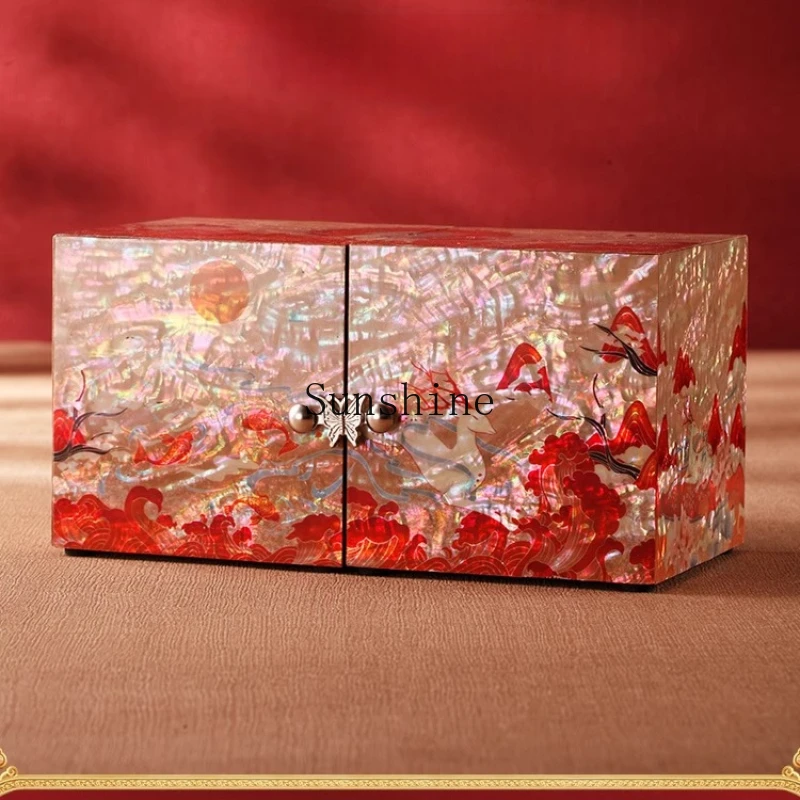 

Dian Lacquer Jewelry Box Necklace Ring New Wedding Gift High-end Fashion Atmosphere