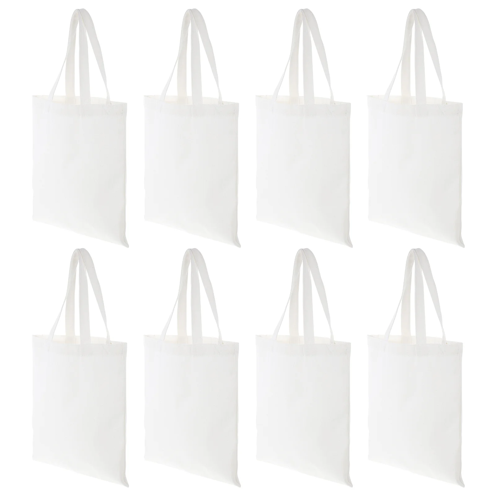 

8 Pcs Sublimation Sundries Tote Bag Blank Canvas Shoulder Bags Large Capacity Storage Pouch Shopping Bulk Print