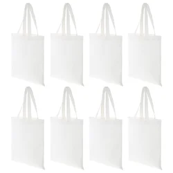 8 Pcs Sublimation Sundries Tote Bag Blank Canvas Shoulder Bags Large Capacity Storage Pouch Shopping Bulk Print