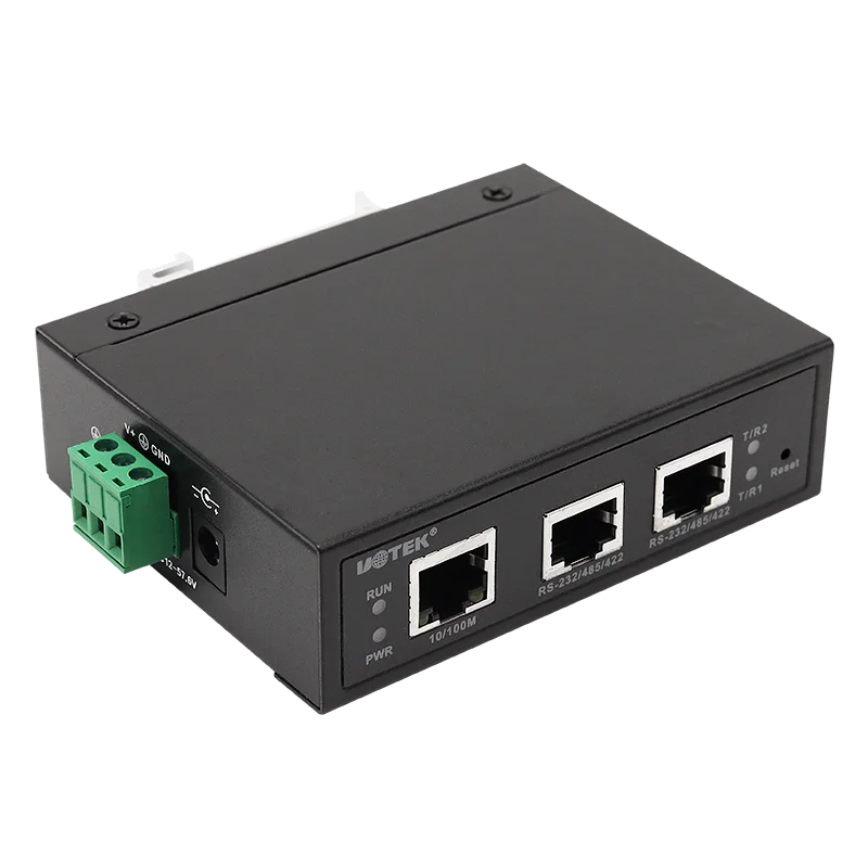 UOTEK 10/100M to 2 ports RS-232/485/422 Serial Device Server TCP/IP Protocol Serial Port Server UT-6802A