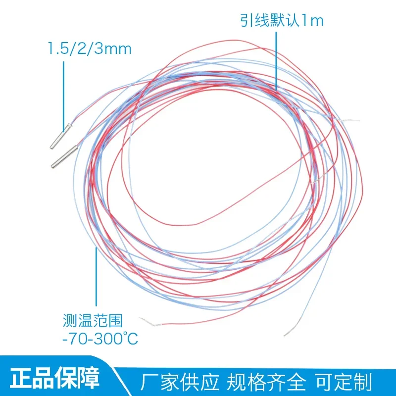 Pipe diameter 1.5mm 2mm 3mm ultra small / ultra short volume PT100 platinum resistance two-wire system class A