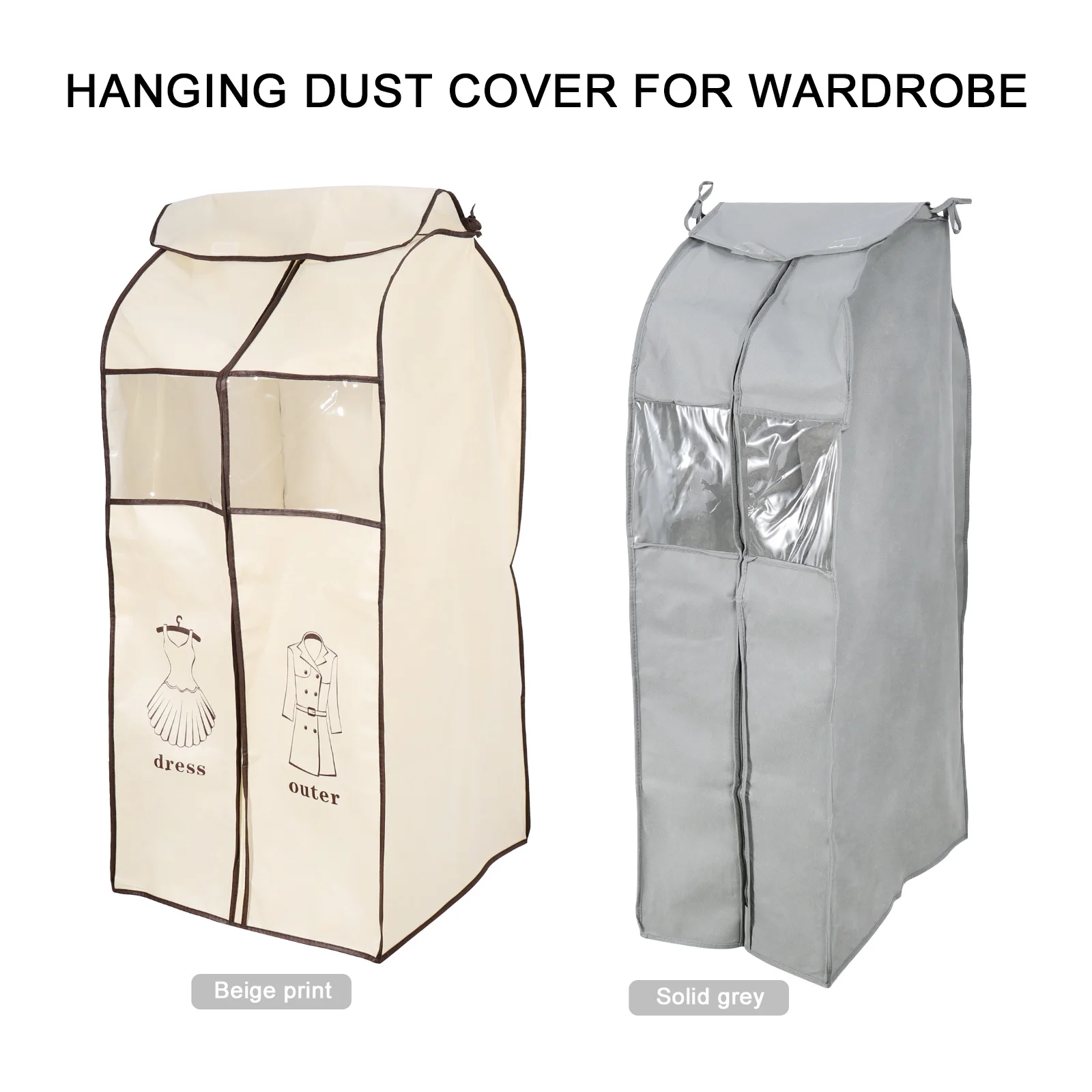 

1pc Clothing Cover Household Dustproof Garment Bag Waterproof Foldable Suit Cover For Home Travel Storage Zipper Design