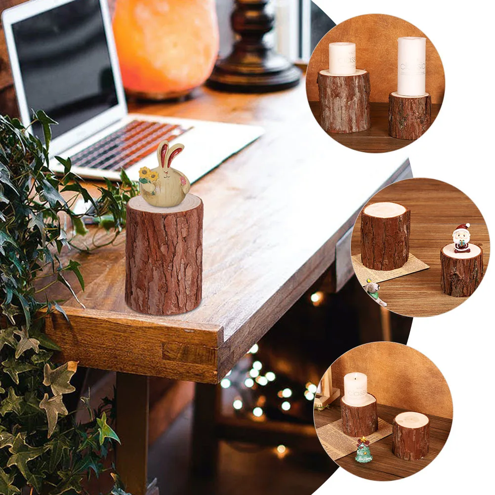 

Rustic Wood Stump Holder Natural Wooden Tealight Stand For Home Decor Wedding Centerpieces Holiday Decoration Creative Tea Light