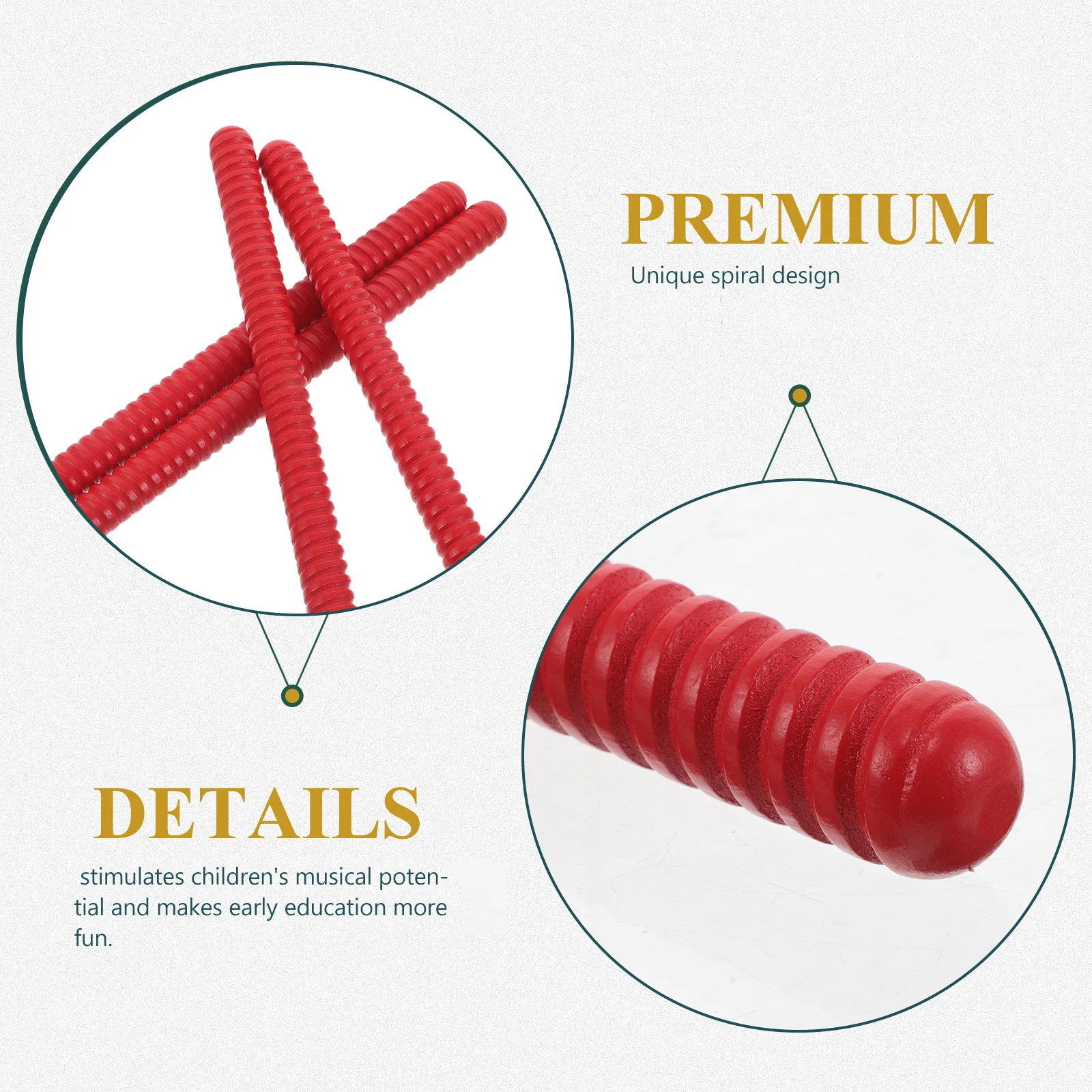 4 個の木製スパイラルリズムスティック子供用楽器就学前教室音楽教育ハンドトレーニングコーディネーション