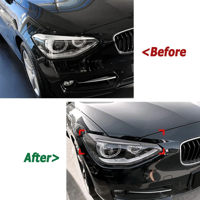 Car Front Headlight Eyelids for BMW 1 Series F20 F21 2011-2014 high-end Eyelash Eyebrow Trim Cover Auto Aftermarket Parts