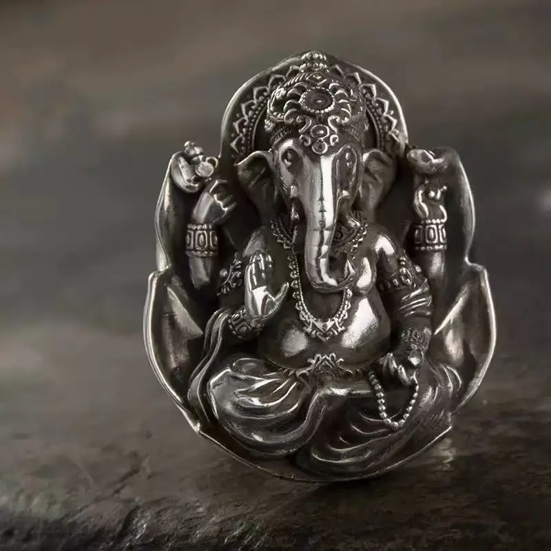 

316L Stainless Steel Handmade Thai Buddha Elephant Ring Original Cool Fashion Punk Style Ring Gifts