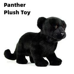 Panther High Fidelity Anime Cute Plushie Cheetah Black Leopard Plush Toys Lifelike Animals Simulation Stuffed Doll Kawai Toy