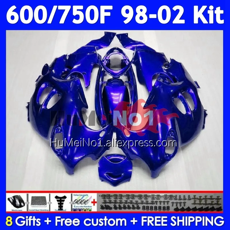 

Kit For SUZUKI KATANA GSXF 750 600 Gloss blue GSXF750 114No.90 GSXF600 98 99 00 01 02 GSX750F 1998 1999 2000 2001 2002 Fairing