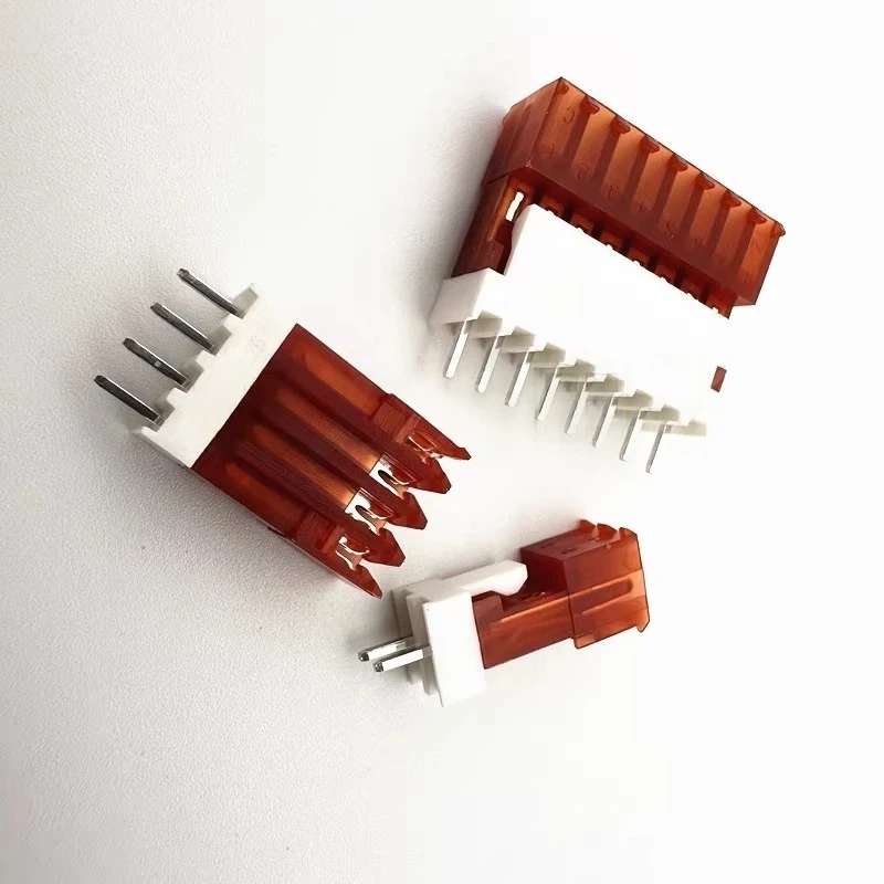 5PCS 2.54 Piercing Connector Straight Pin 2.54mm Pitch Straight Pin Holder AMP Plug Red Connector 2P3P4P5P6P7P8P