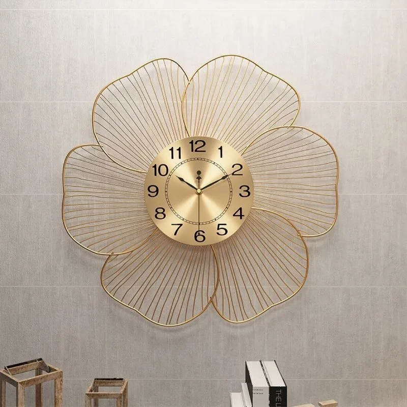Art Wall Clocks Nordic Modern Simple Wall Clocks Restaurant Luxurious Stylish Ironwork Watches Astethic Decoration Rooms
