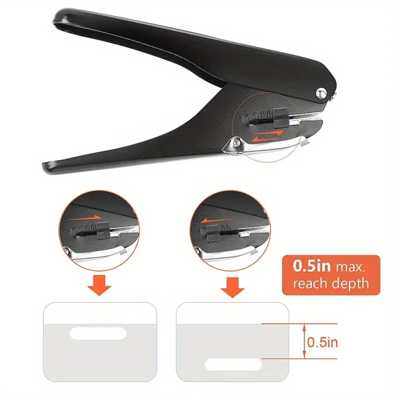Metal Oval Single Hole Punch Durable Ellipse Hole Punch 4*15mm Oval Hole Paper Puncher