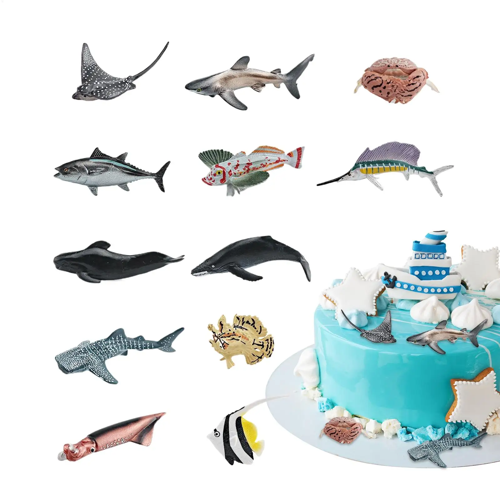 Play Fish Cognitive Model Pretend Realistic Fake Fishes For Learning Home Playtime Bath Outdoor School Classroom Education