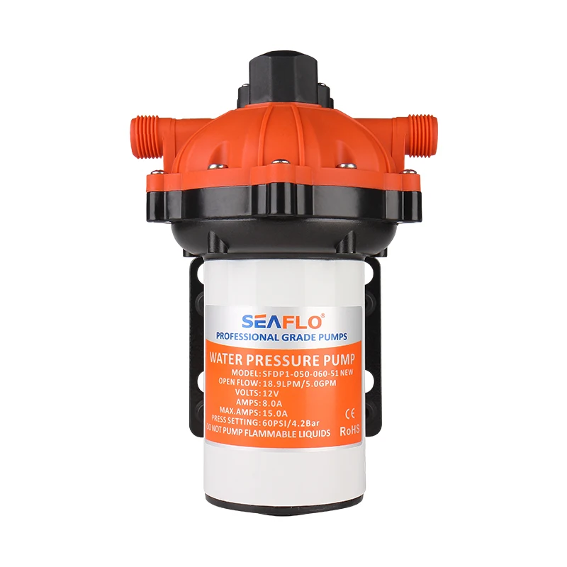 SEAFLO DC12V 5.0GPH High-Pressure Diaphragm Pump For RV Marine Electric Garden Irrigation Car Washing Spraying System For Home