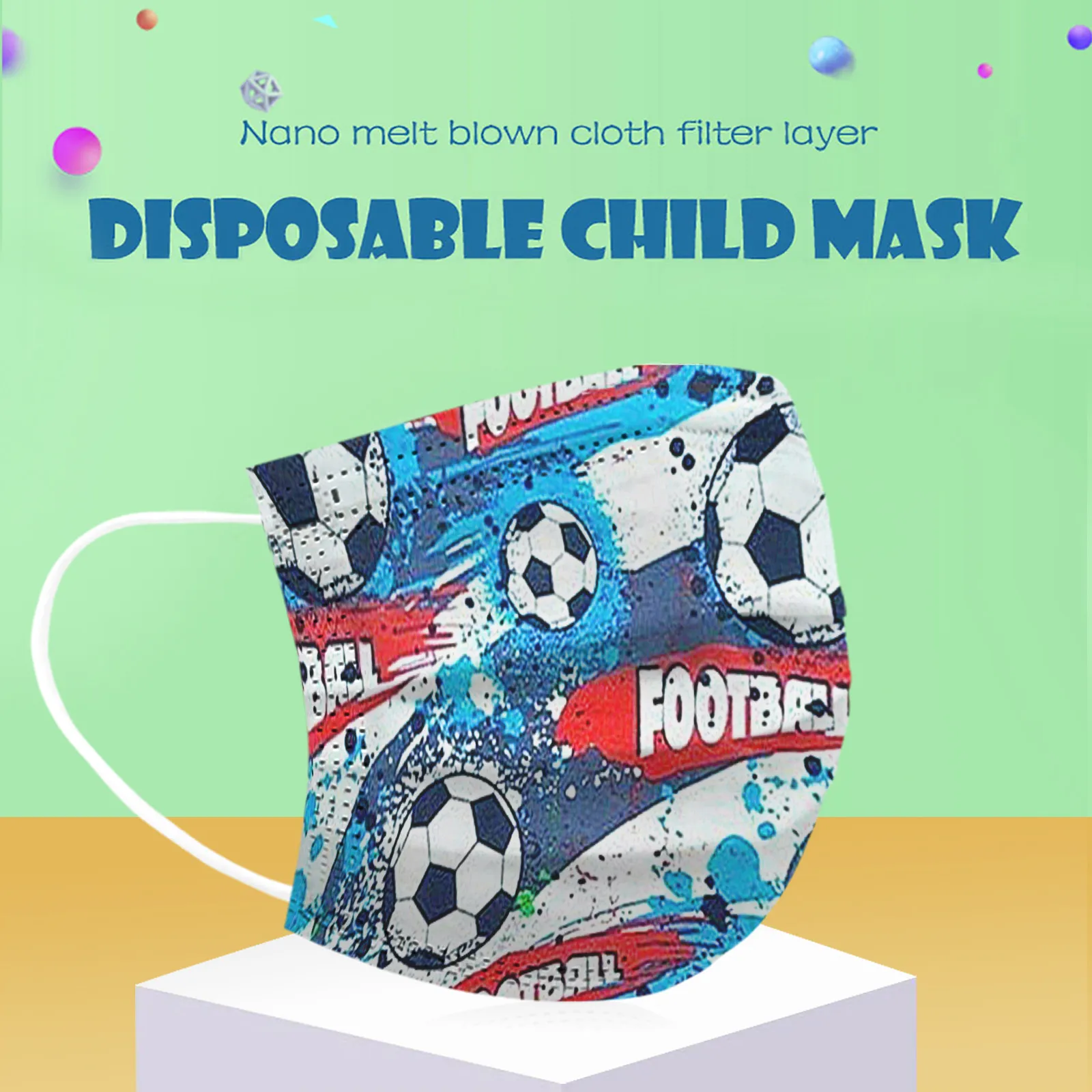 قناع كاجوال عالي الجودة للأطفال للاستعمال مرة واحدة، قناع وجه غير منسوج مطبوع، قناع واقٍ قابل للتنفس #5