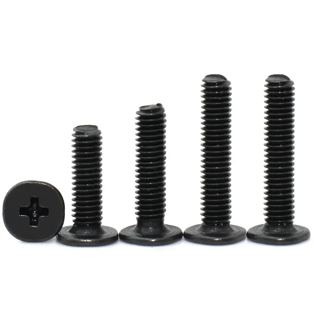 15-50pcs M1.6 M2 M2.5 M3 M4 M5 M6 Phillips Ultra Thin Flat Wafer Head Screw Carbon Steel CM Thin Head Laptop Screw for Computer