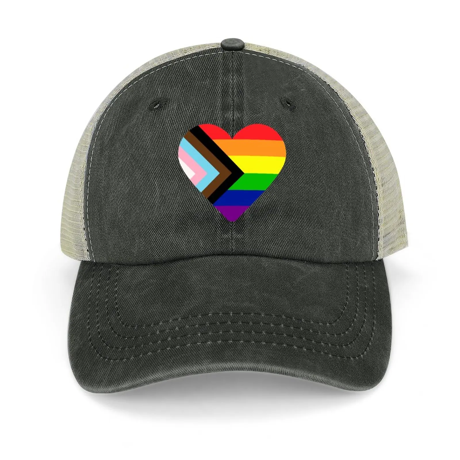 Progress Pride Flag Heart Cowboy Hat Sports Caps Horse Hat Designer Man Hat Women'S