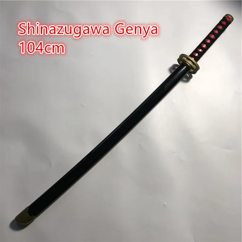 Shinazugawa Genya espada, Iguro Obanai Cosplay Prop, Uzui Tengen adereços, faca, 104cm, 1:1