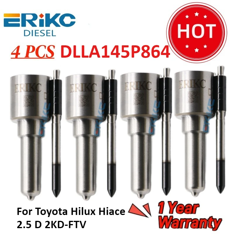 

4PCS Nozzle DLLA145P864 for Toyota Hilux Hiace 2.5 D 2KD-FTV Injector 095000-5931 095000-59319X Diesel Injector 095000-5250