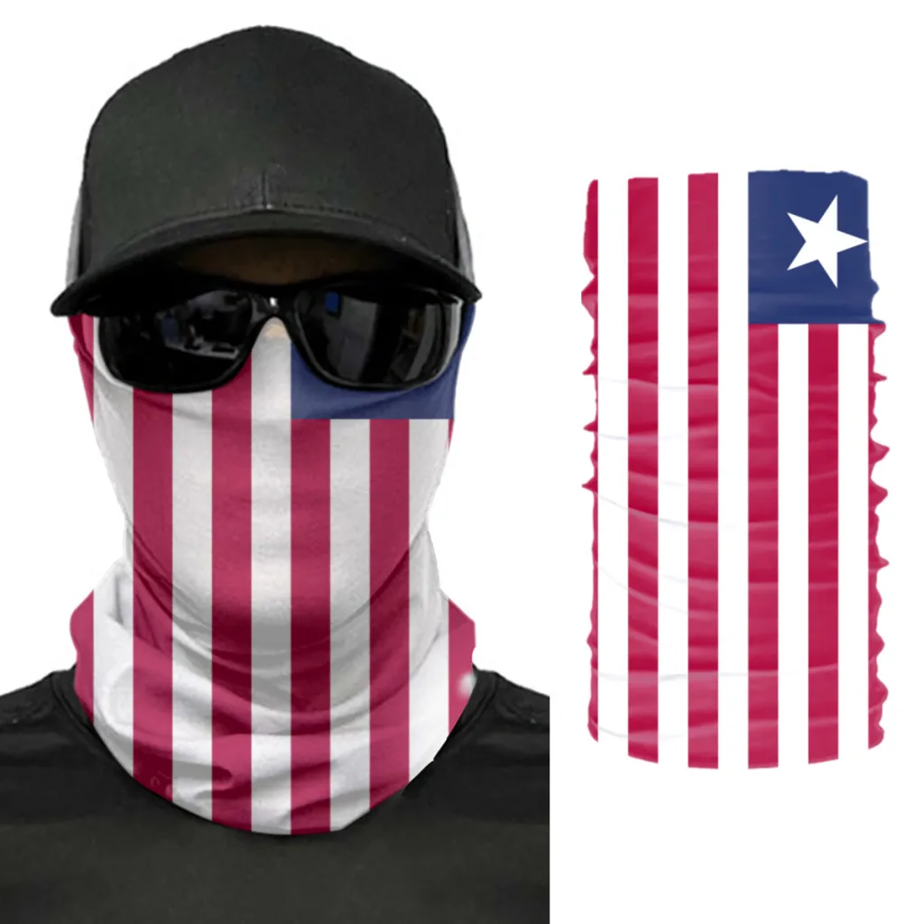 

2022 Liberia Flag Scarf Neck Face Mask Unisex Fashion Neck Warmer Seamless Bandana Headwear Cycling Hiking