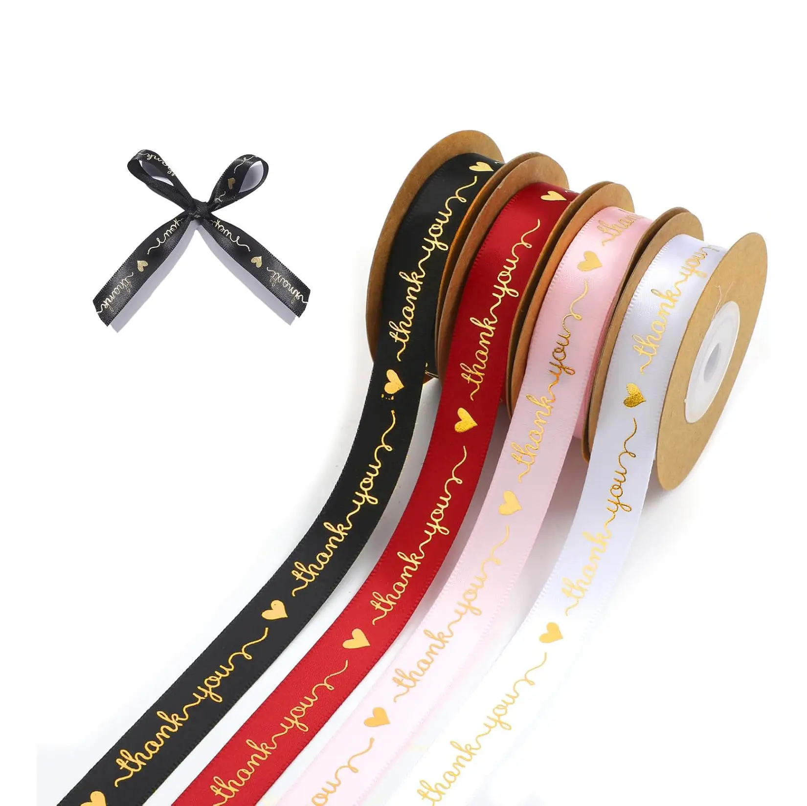 

100y Custom Printed Satin/Grosgrain Ribbon Roll - Personalized Logo/Text Polyester Ribbon for Wedding, Birthday, Gift Packaging,