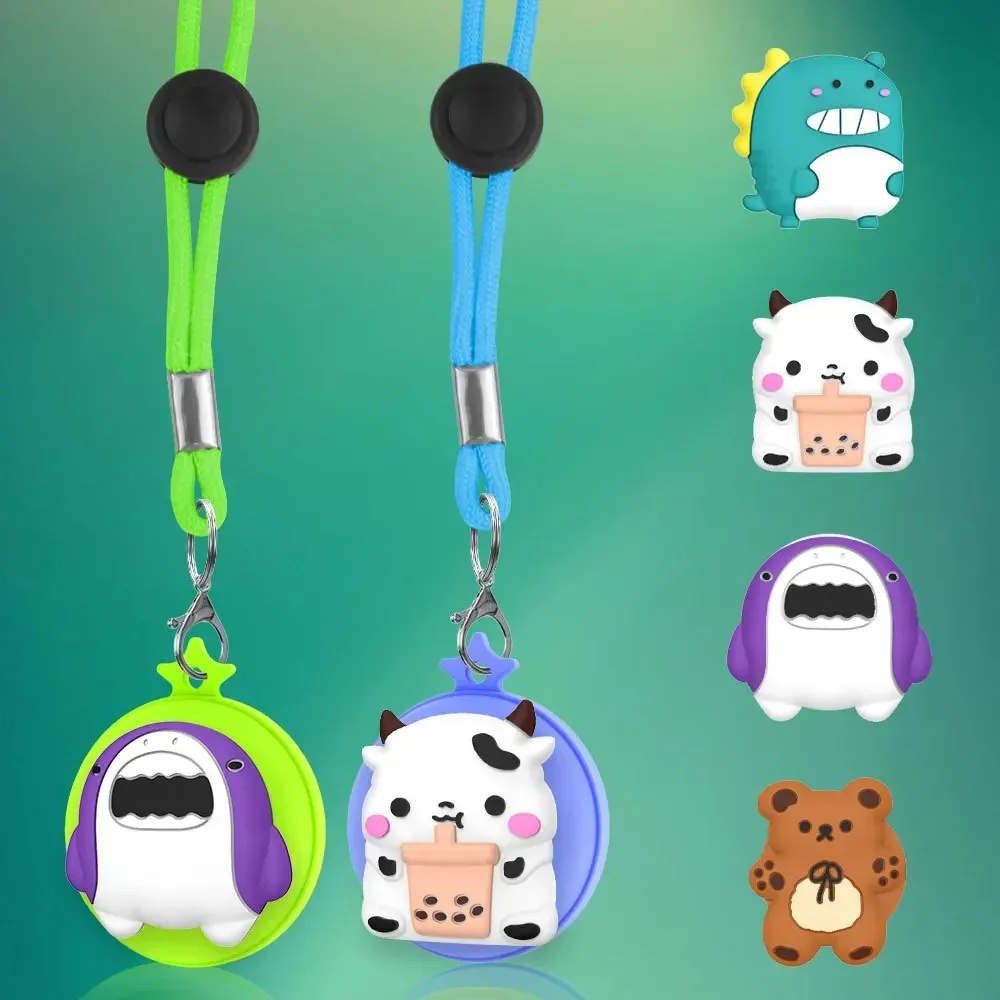 قلادة CoverJoy Kids لقلادة AirTag مع سدادة قابلة للتعديل 2 اسهم 4 دلايات كرتونية من السيليكون الناعم المقاوم للصدمات لسلامة الأطفال، #6