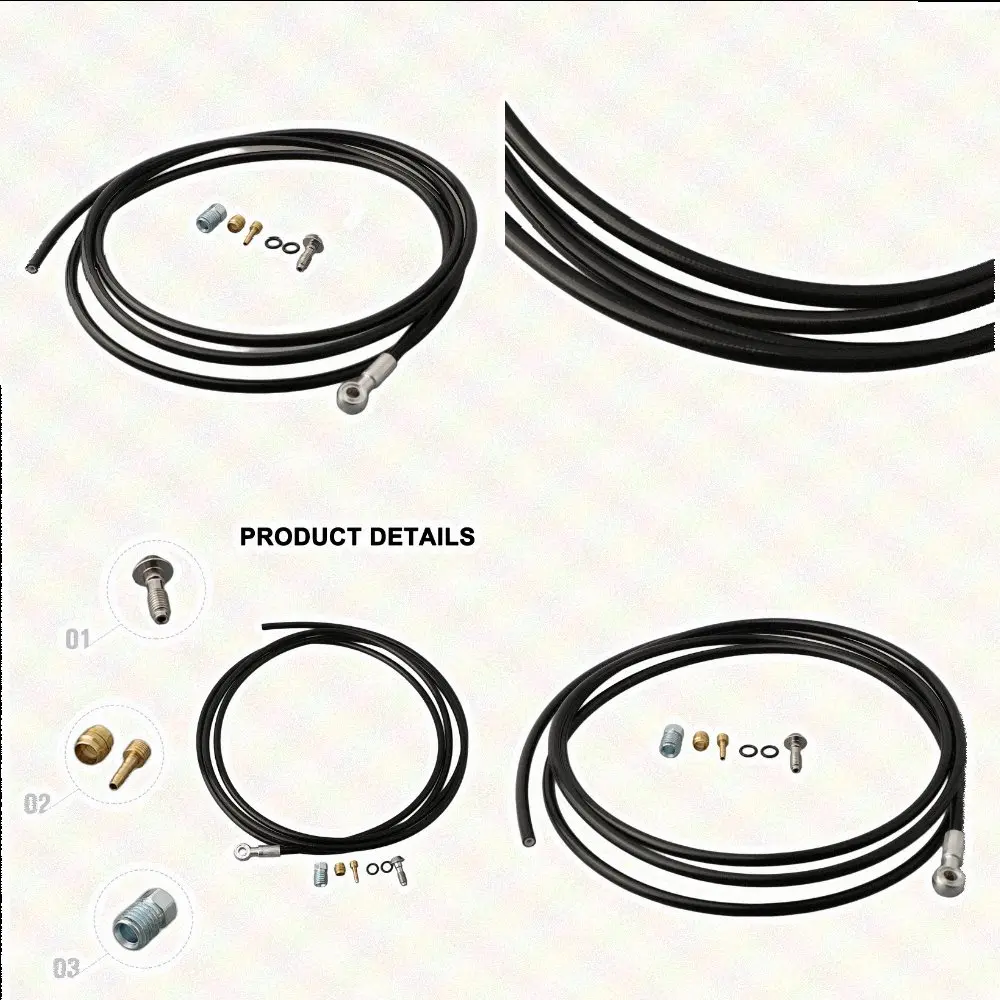 Kit Brakes Hose Hydraulic Disc Long-lasting Oil Pin Olive Pressed for banjo Reliable Replacement Screws 2500 Mm Seals