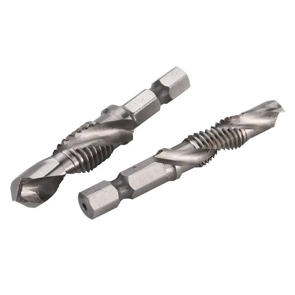 Hex Shank Titanium Plated HSS Screw Thread Metric Tap Drill Bits Screw Machine Compound Tap M3 M4 M5 M6 M8 M10 Hand Tools