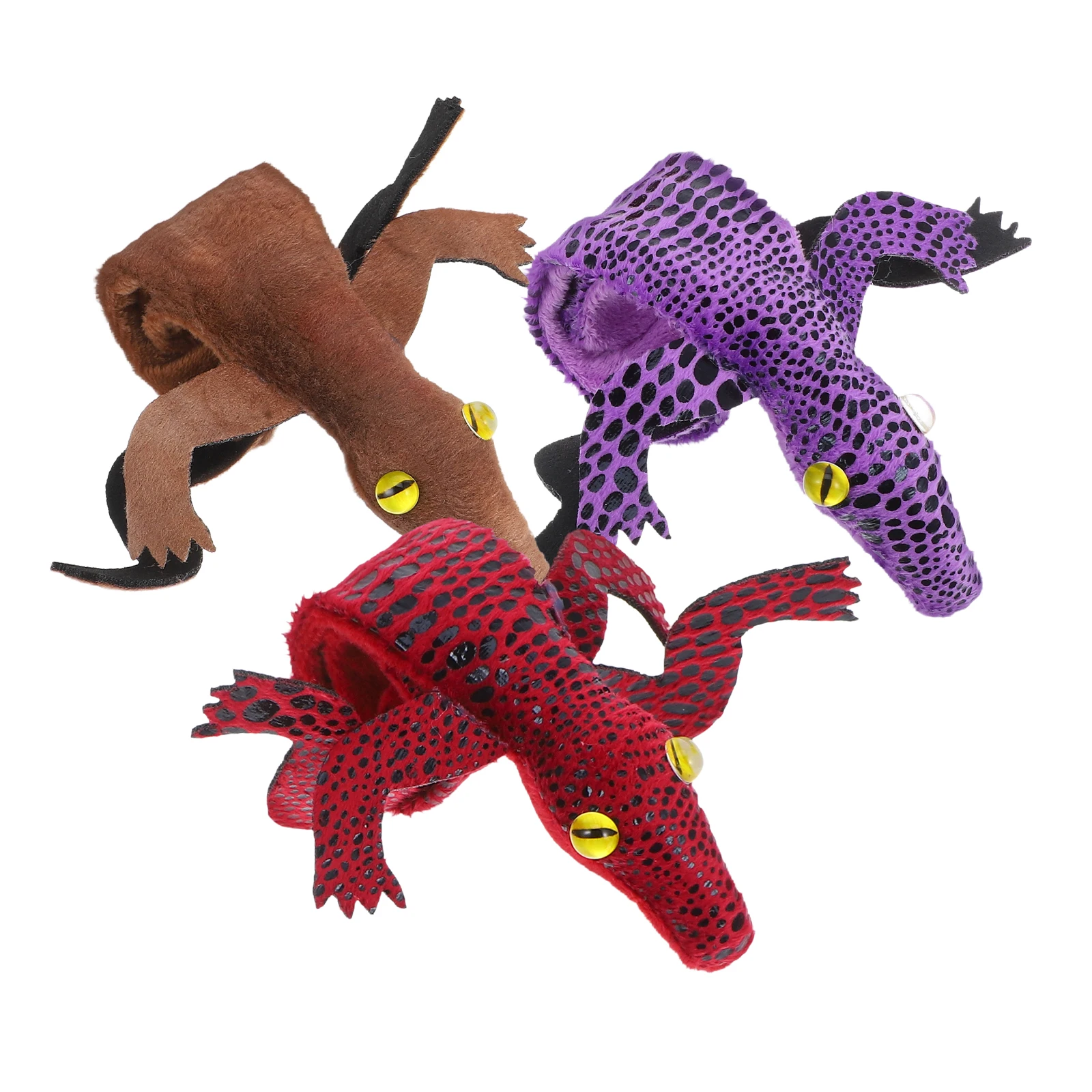 

3 Pcs Animal Bracelet Animals Slap Cute Bracelets Clapping Birthday Party Supplies Kids Favor Steel for Girl Children's Snap