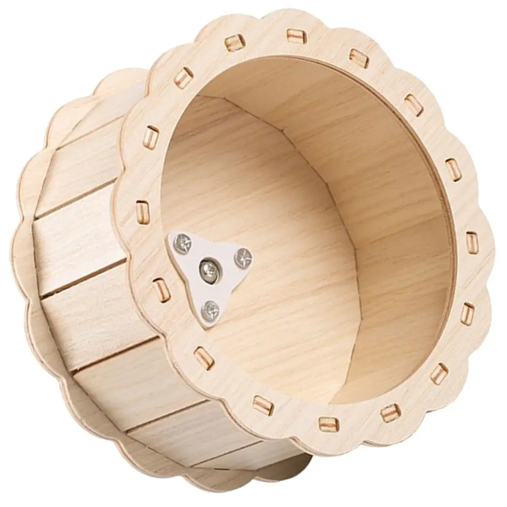 Sturdy Wooden Hamster Wheel Quiet Running Exercise Roller for Small Pets Including Squirrel Hedgehog Chinchilla Healthy Active