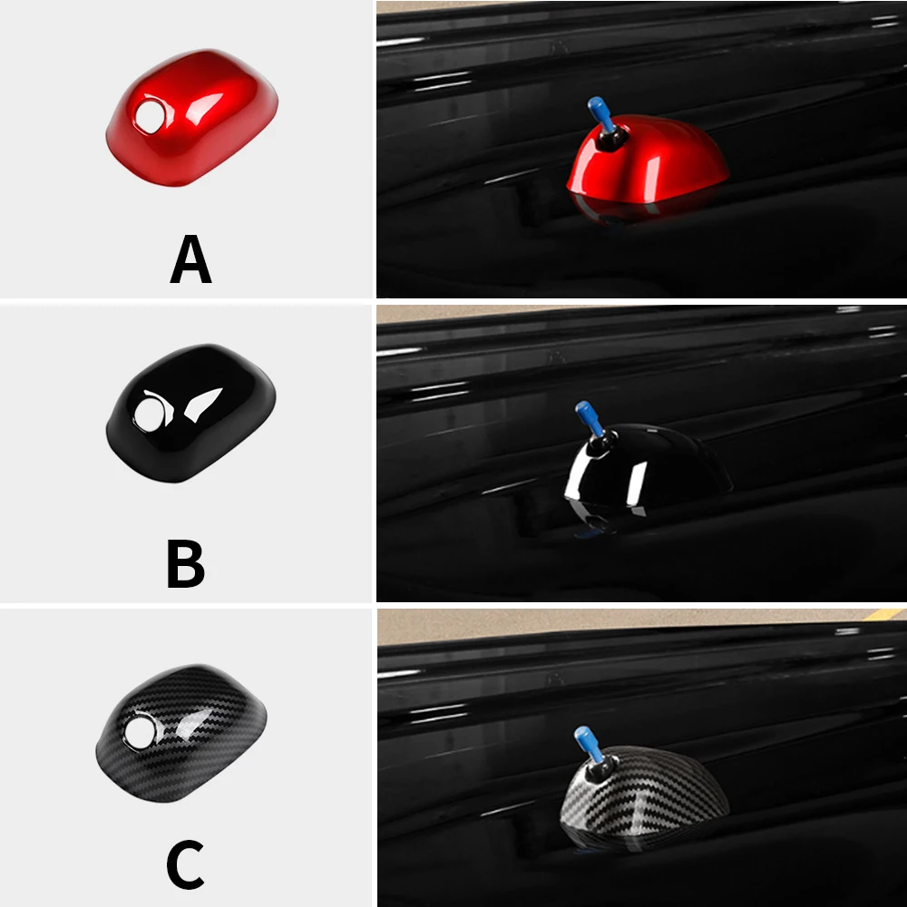 

For Suzuki Jimny JB64 JB74 2018 2019 2020 2021 2022 2023 2024 2025 Car Roof Antenna Cover ABS Carbon Fiber Glossy Black Sticker