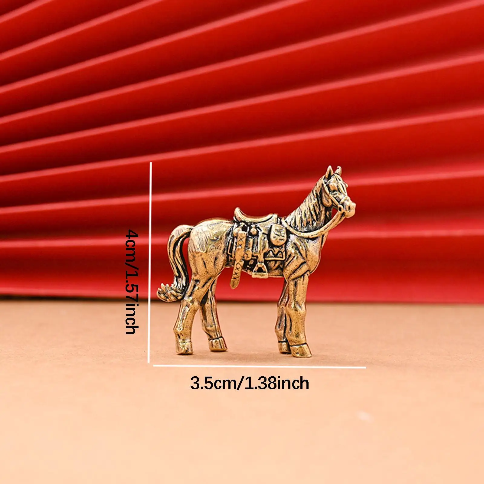 Rich Brass Horse Sculpture Art Deco Animal Figurine Money Luck Ornament for Home Office Desk Display
