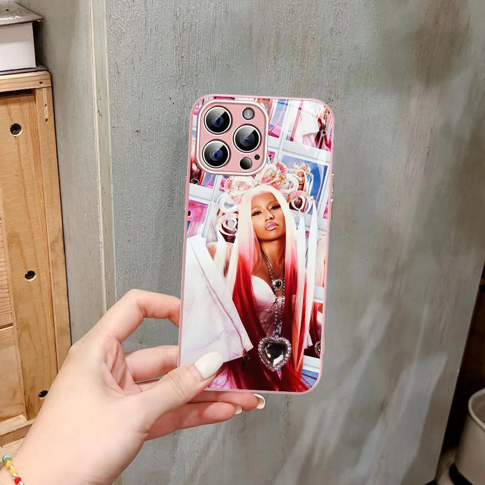 Hot Singer N-Nicki M-Minaj Phone Case Tempered Glass For Iphone 14 13 12 11 Pro Mini XS MAX 14Plus X XS XR Cover