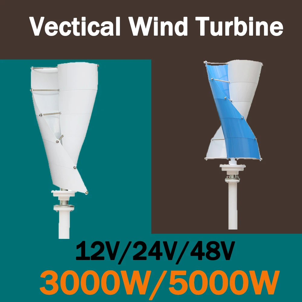 

Ветряной вертикальный турбинный генератор 3000 Вт 5000 Вт, альтернативная ветряная мельница с бесплатной энергией 12 В 48 В, гибридный контроллер MPPT для системы домашнего использования