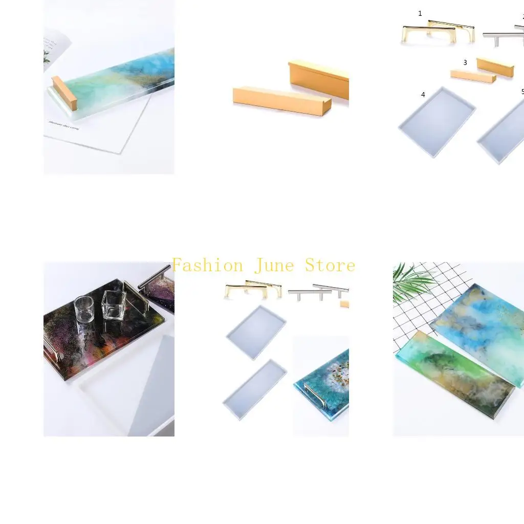 

N5KA DIY Tray Resin Mould Craft Rectangular Plate Dish Ashtray Mould for Resin Epoxy Mould for Office Home Decor Supply