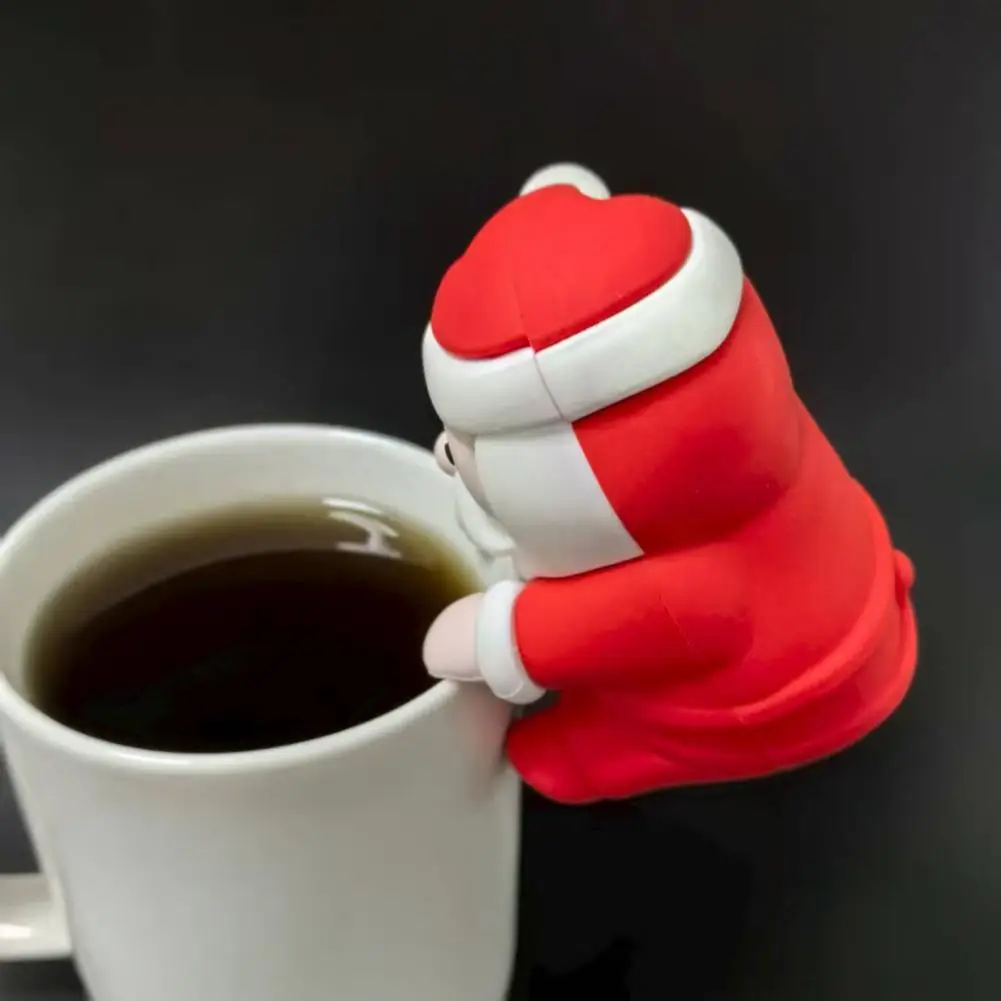 مروحة طعام صغيرة روبوت مشروبات صغيرة USB قابلة للشحن مروحة سانتا كلوز صغيرة للمشروبات الساخنة وجبات المشروبات عيد الميلاد روبوت للشاي #6
