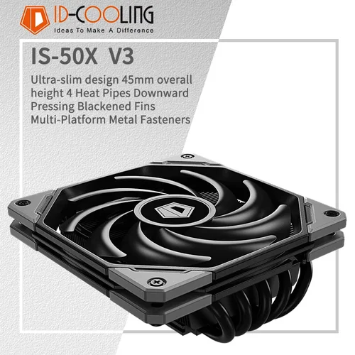 ID-COOLING IS-50X ITX enfriador de CPU de refrigeración por aire 4 tubos de calor ventilador PWM de 4 pines para procesador Intel LGA 1700 1200 AM4 AM5