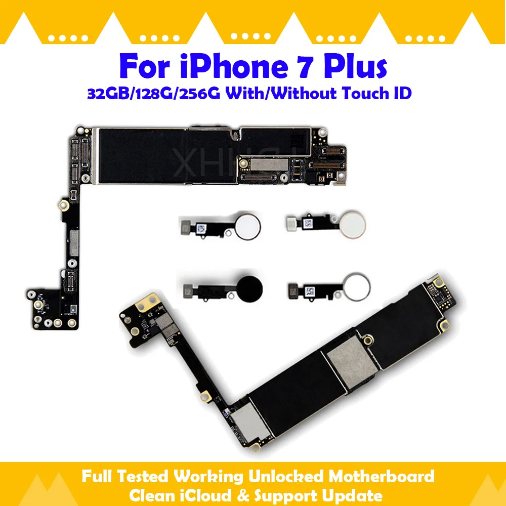 اللوحة الرئيسية مع/بدون معرف اللمس لهاتف iPhone 7 Plus 128G 256GB اللوحة الأم لوحة منطق iCloud النظيفة تعمل بشريحة SIM المادية تمامًا