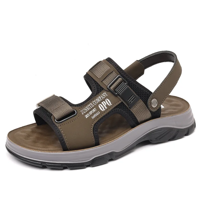 

New Product Men Sandals PU Leather Lightweight Beach Shoes Open Toe Flat Mens Casual Man Shoes Outdoor Walking Sandals for Men