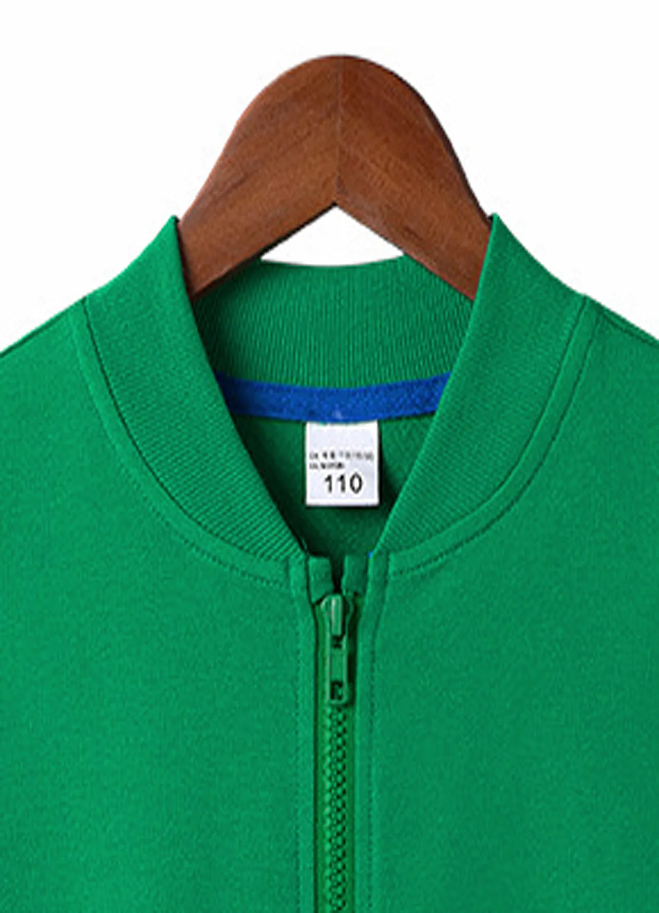 Unisex Kinder Grüne Reißverschluss-Langarmjacke, Einfarbiger Baseball-Sweatshirt, Lässiger Cardigan mit Taschen für Jungen und Mädchen – Detail 5