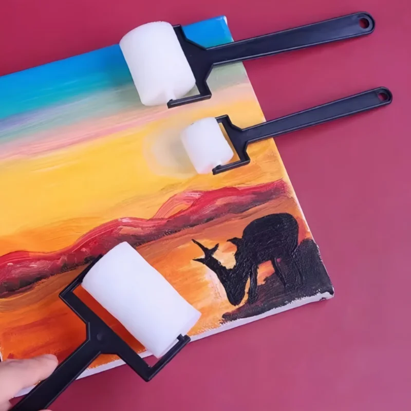 Doodle Painting Roller Sponge Brush - Educational Art Roller Sponge Painting Brush