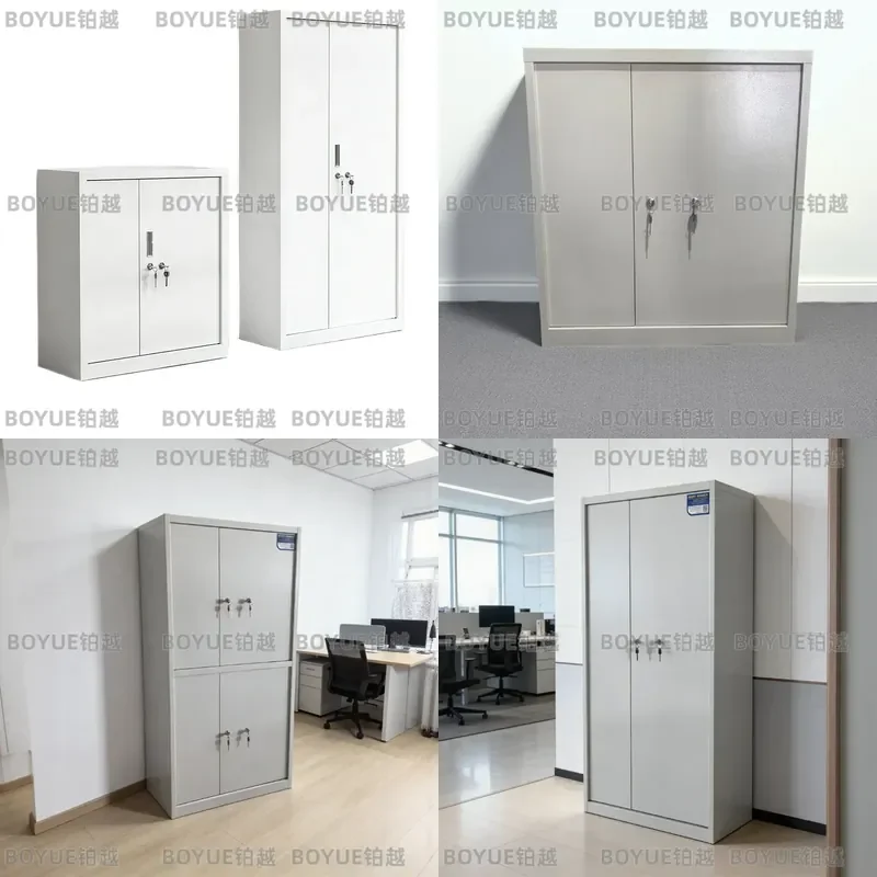Heavy Duty Iron Storage Cabinet with Double Lock Security for Files Documents Reagents and Hazardous Materials Office Home