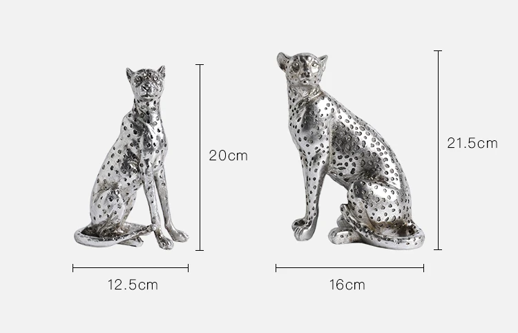 Home Pard Leopard Jubilee Series Silver Golden Plated Cheetah Sculpture Desktop Decoration Living Room Art Device