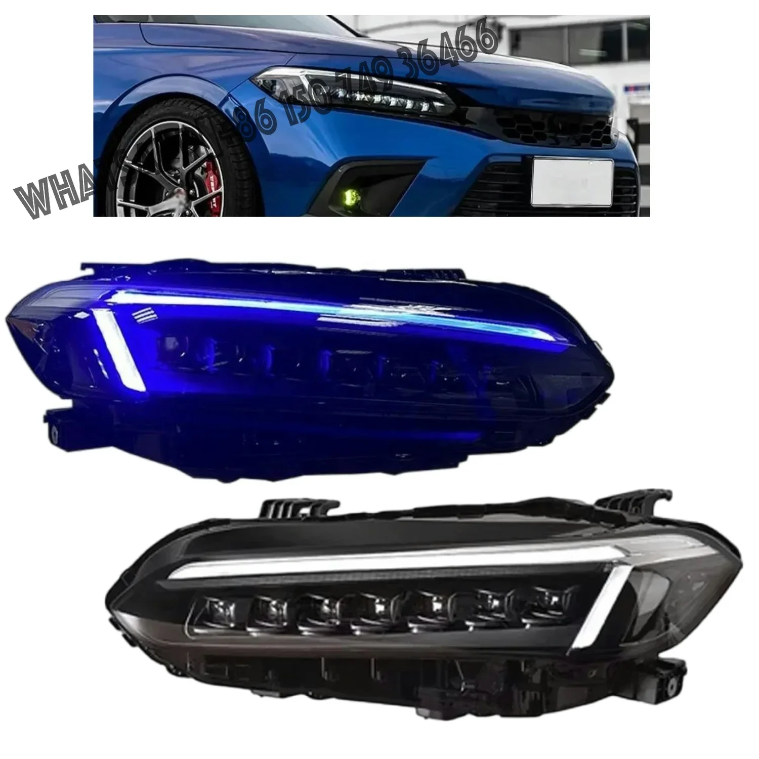

Civic 11th Gen 2022-2023 LED Headlight Upgrade DRL Modified Front Light Head Lamp Dynamic Turn Signal Auto Car Parts for Honda