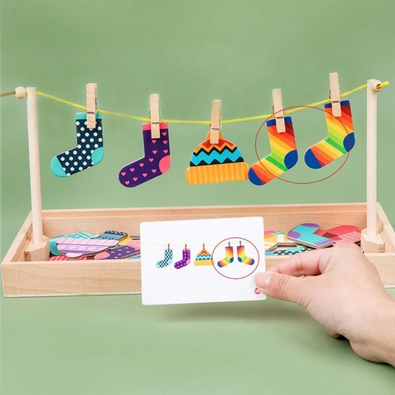 090B Educational Toy Hang Socks Game Set Children Funny Improve Intelligence