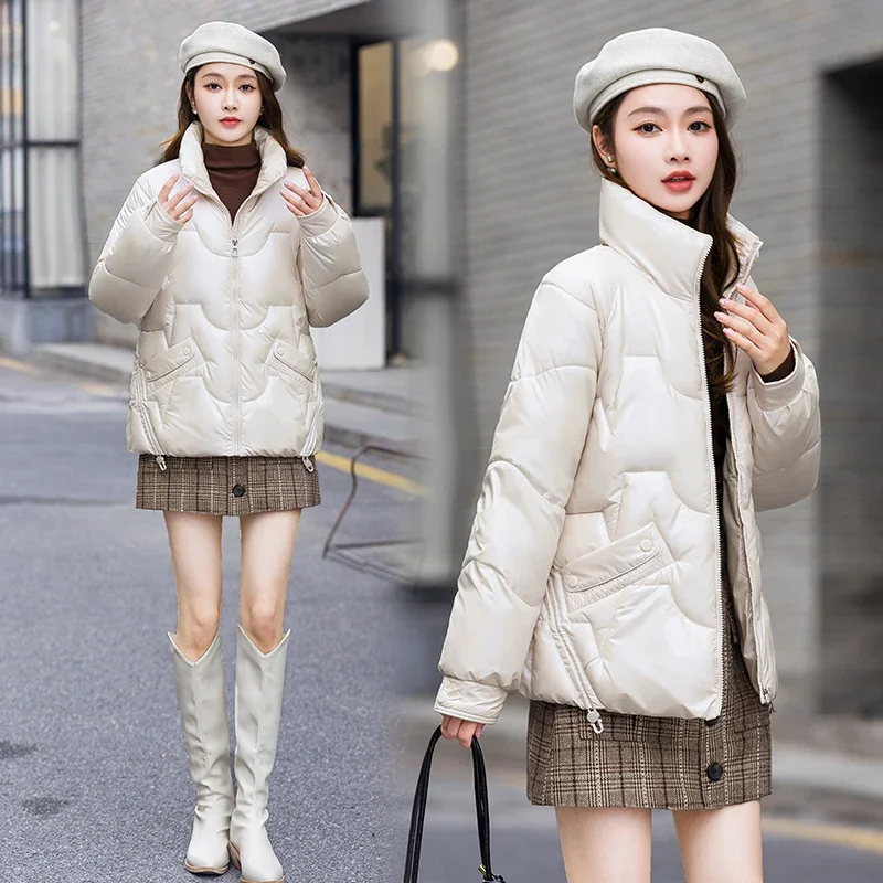 Winter Parka Jacket Women Casual Tops Cotton-padded Clothes Short Loose Fashion Design Wild Coat Female Warm Thickening Overcoat