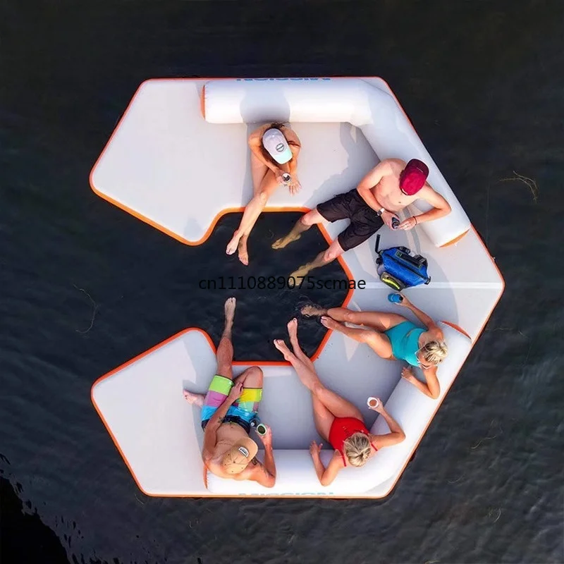 Inflatable water platform swimming leisure sofa floating mat outdoor entertainment platform floating bed